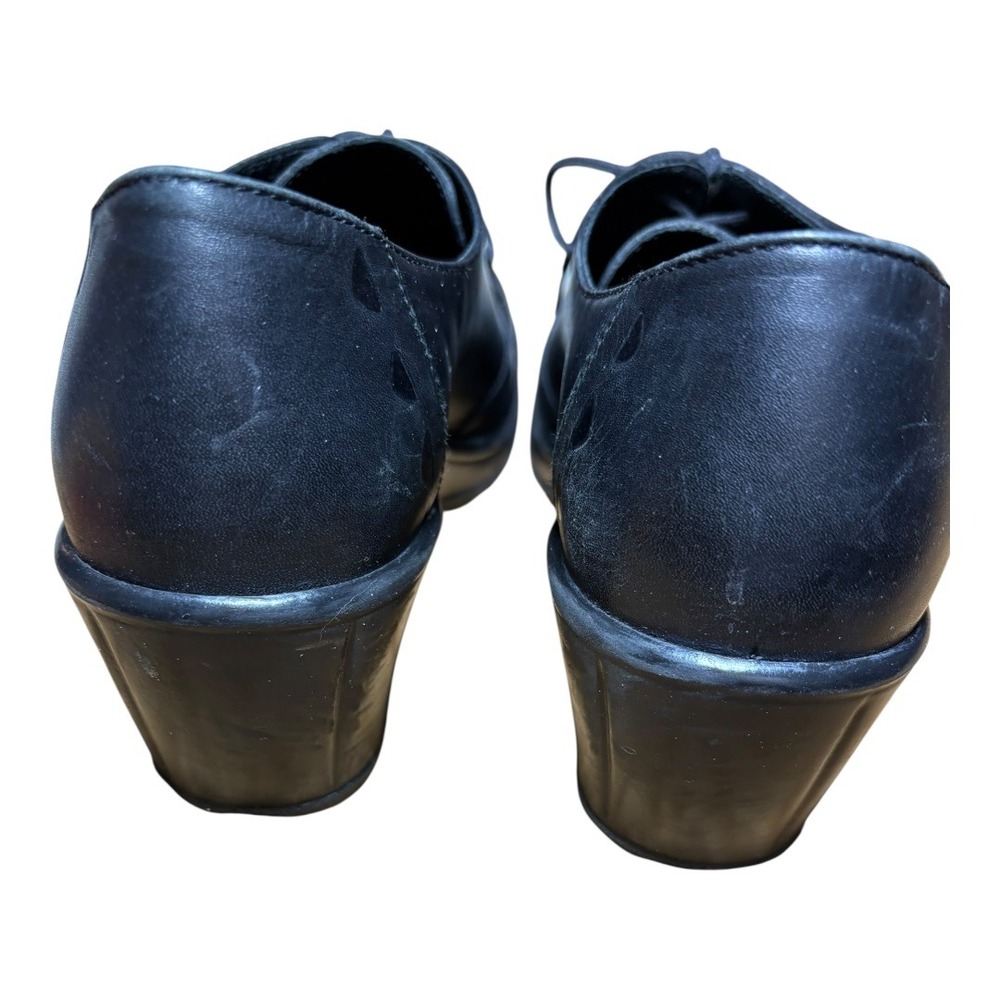 Dansko Black Leather Lace-Up Flats - Picture 5 of 8